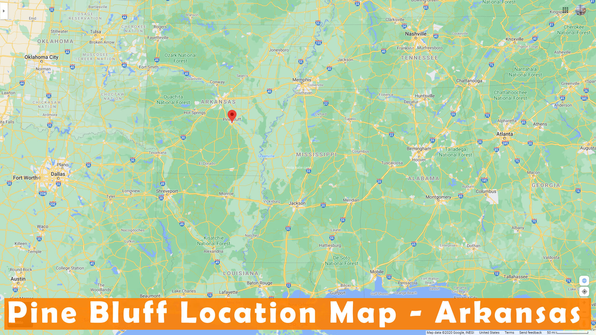 Pine Bluff Emplacement Carte Arkansas